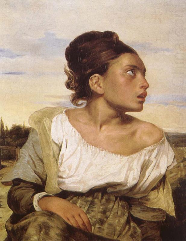 Eugene Delacroix Foraldralos girl pa kyrkogarden china oil painting image